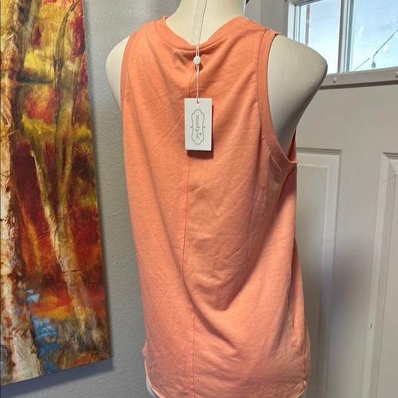Mud Pie Coral Sleeveless Tank Top - Picture 7 of 13